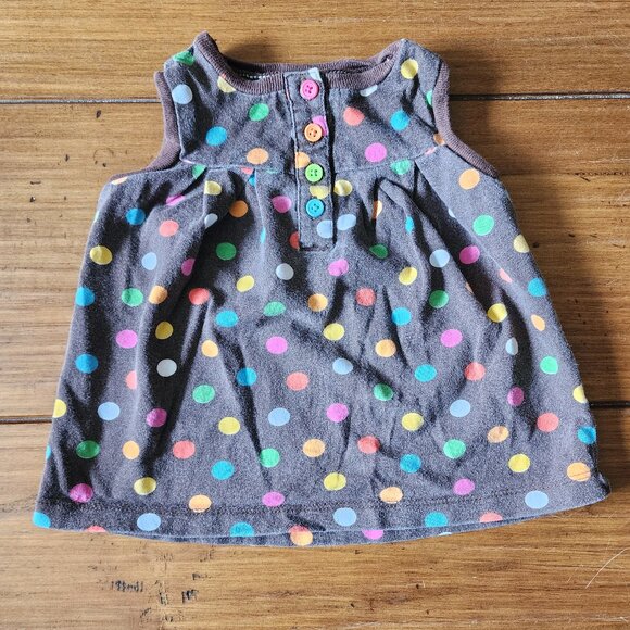Carters - Brown Polka Dot Shirt Sleeve Less Shirt Size 12 Months - Picture 2 of 6